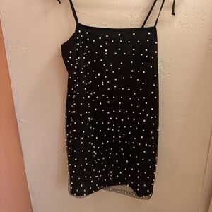 Forever 21 Black Dress with White Polka Dots